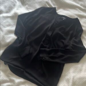 Black Silky Popover Blouse Size S
